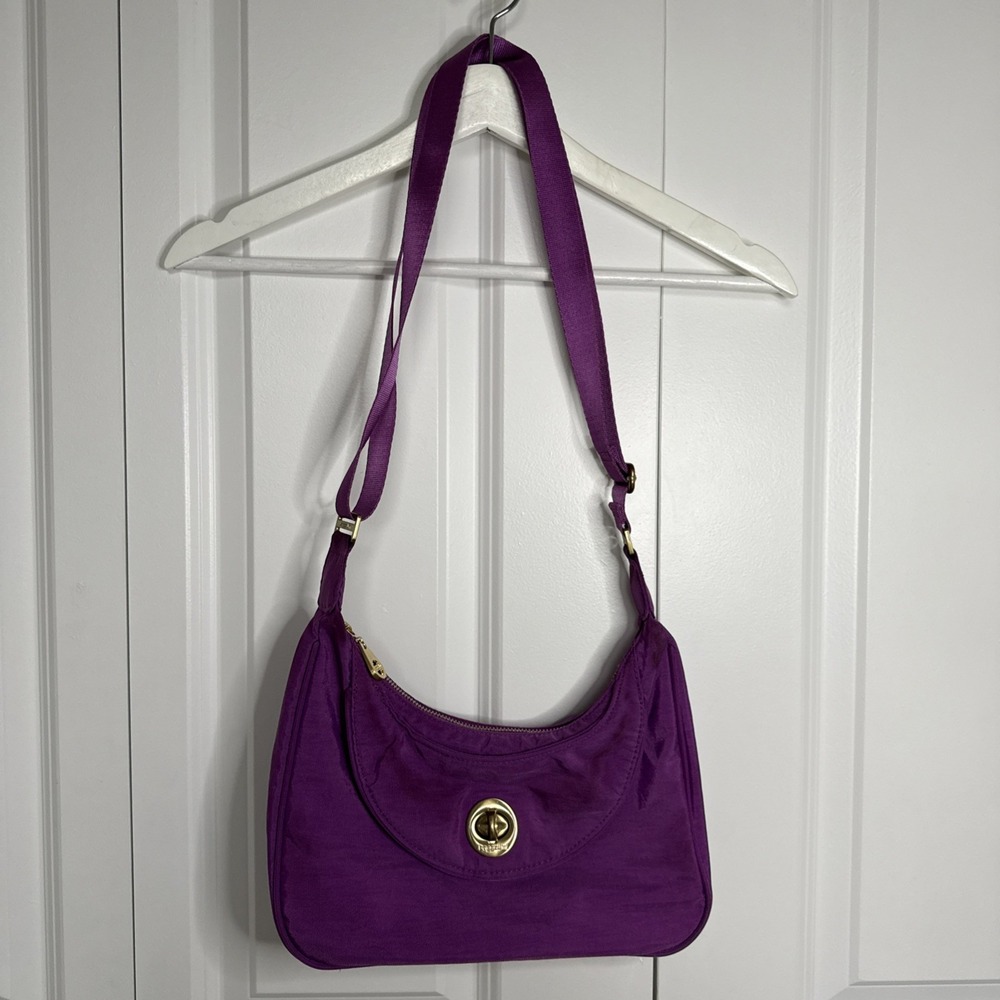 Baggallini Crossbody Bag Small Purple Travel‎ Vacation Water Proof Nylon Y2K 90s